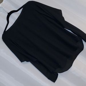 Ann Taylor Black Cut out Long Sleeve Blouse